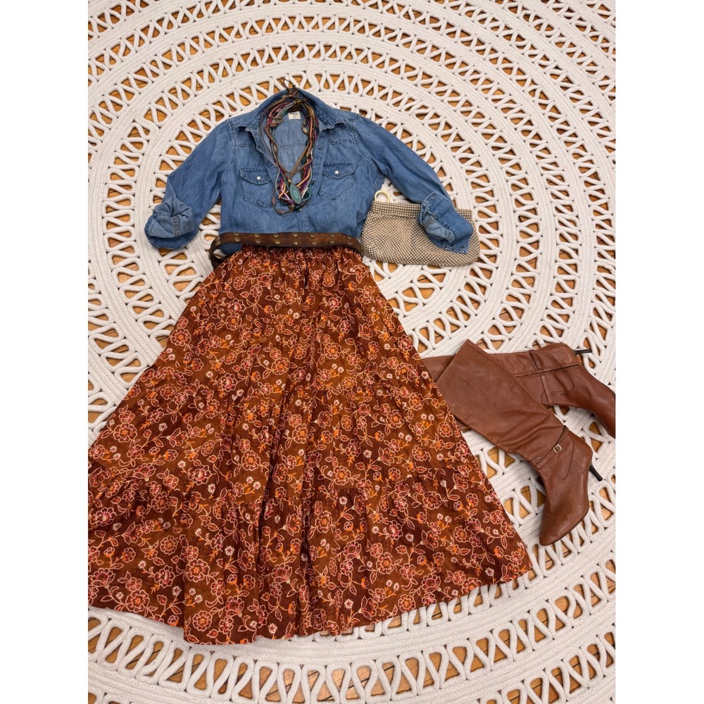 J. Crew Tiered Maxi Skirt‎ Sz XXS